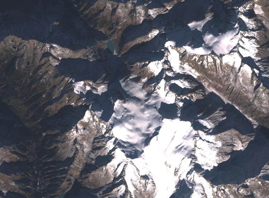 Aerial view of Rhone Glacier