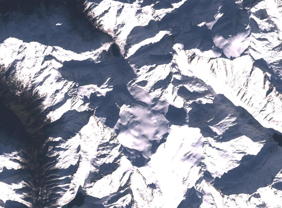 Aerial view of Rhone Glacier