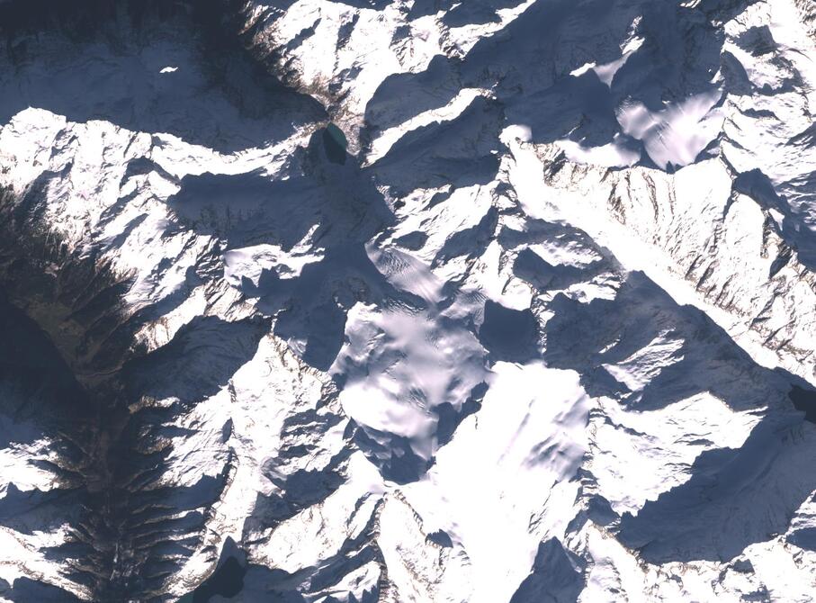 Aerial view of Rhone Glacier