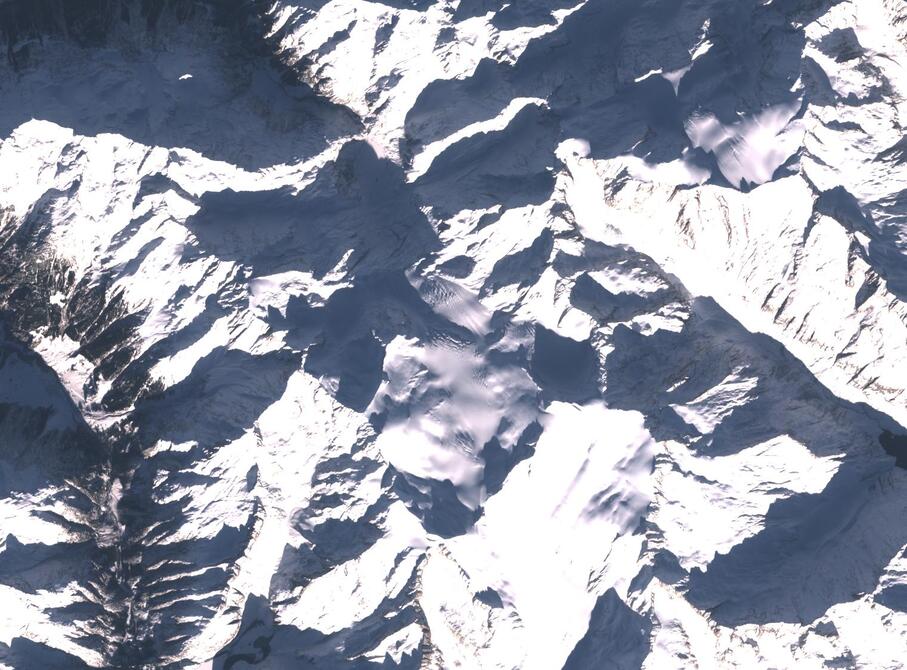 Aerial view of Rhone Glacier
