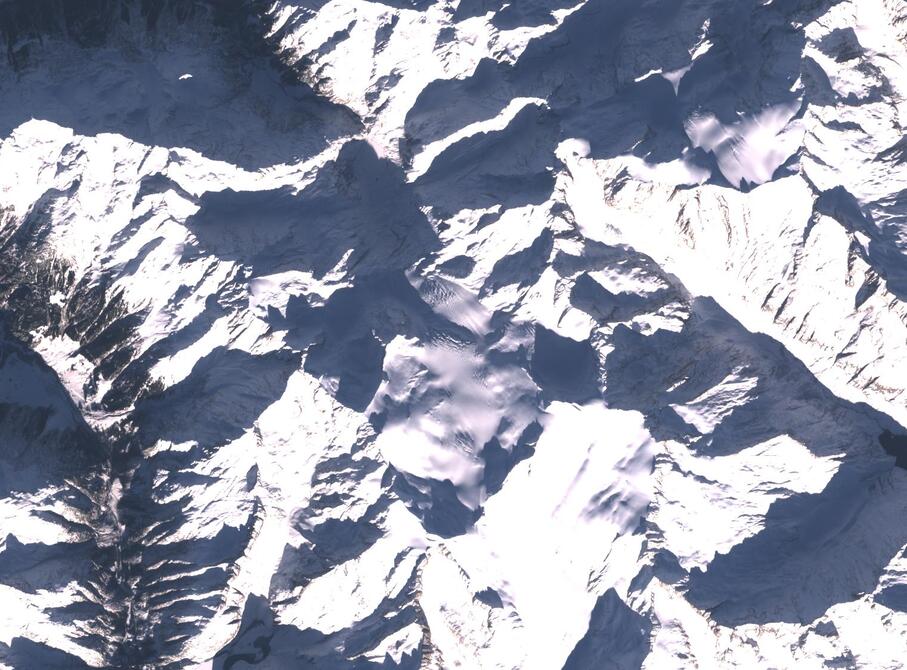 Aerial view of Rhone Glacier