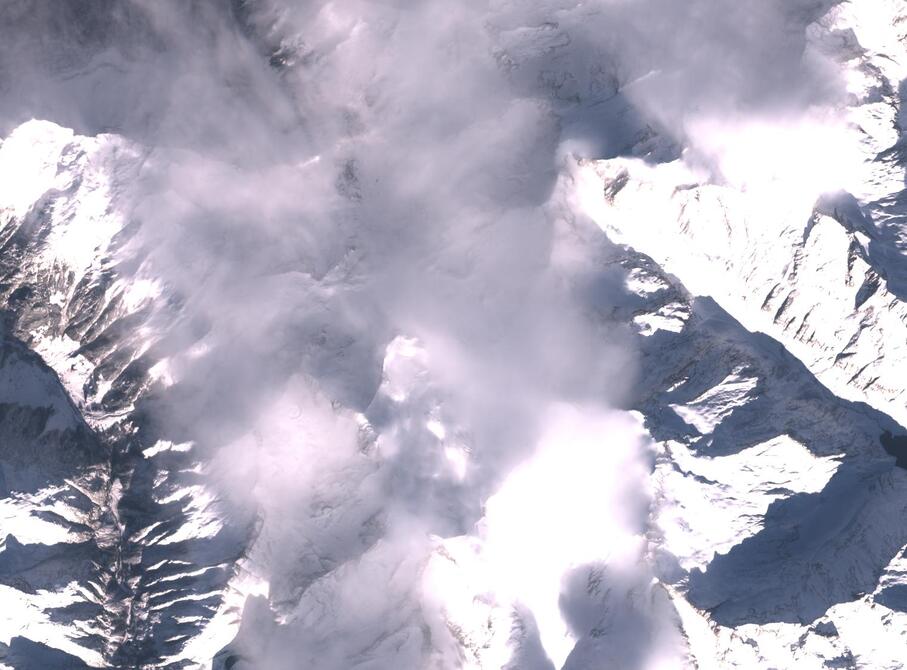 Aerial view of Rhone Glacier