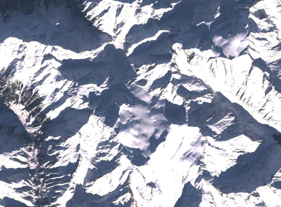 Aerial view of Rhone Glacier