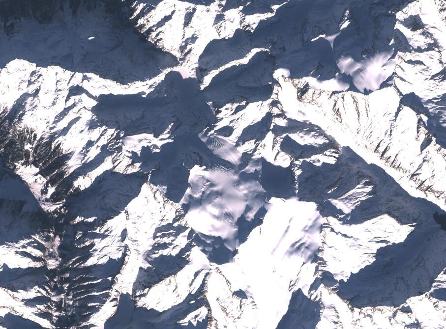 Aerial view of Rhone Glacier