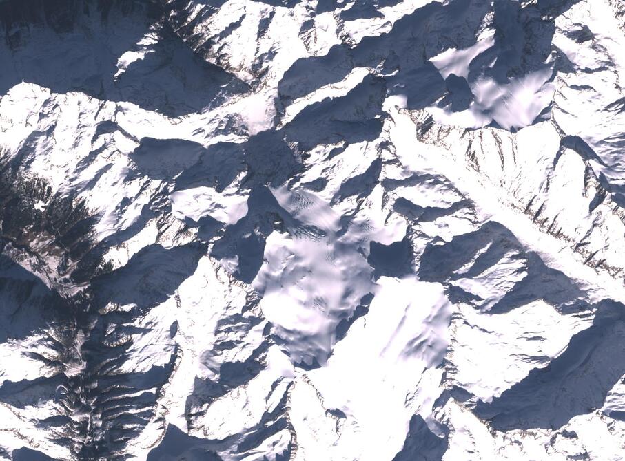 Aerial view of Rhone Glacier