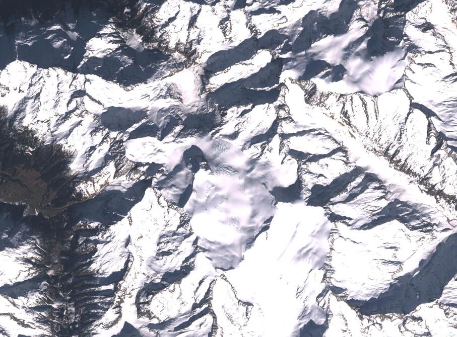 Aerial view of Rhone Glacier