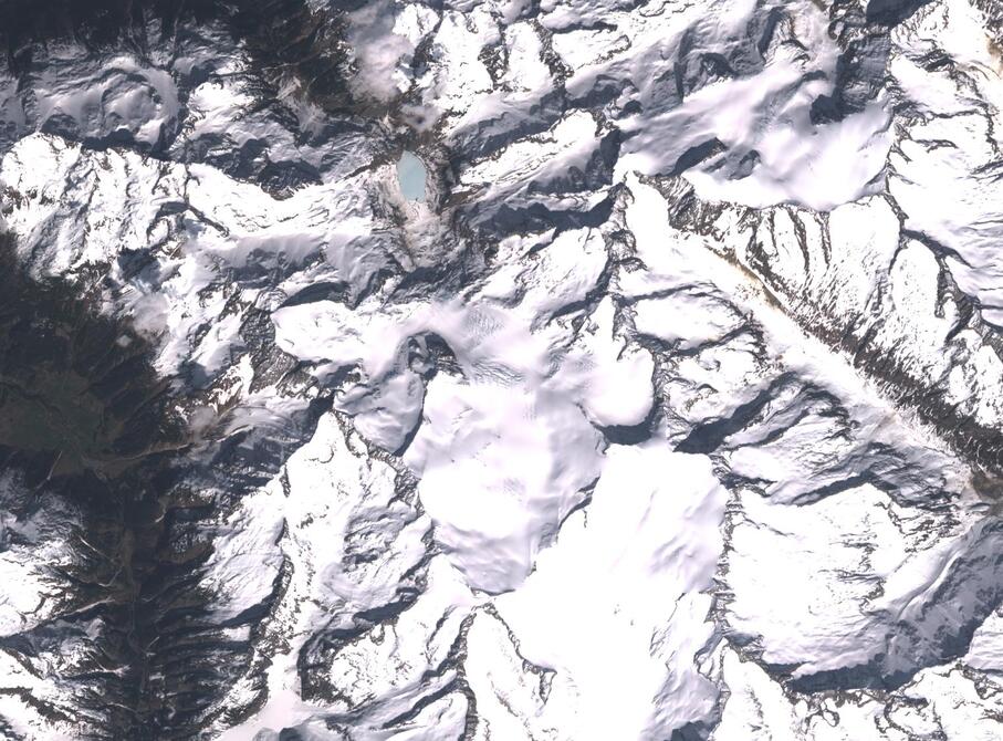 Aerial view of Rhone Glacier