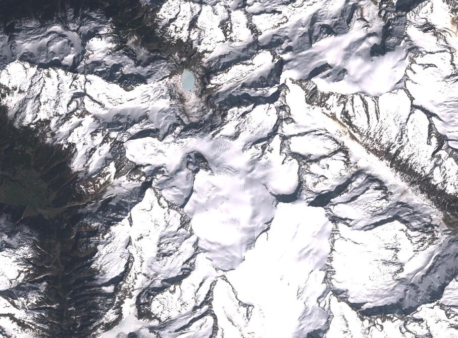 Aerial view of Rhone Glacier