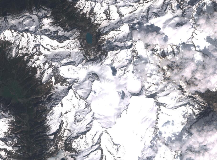 Aerial view of Rhone Glacier