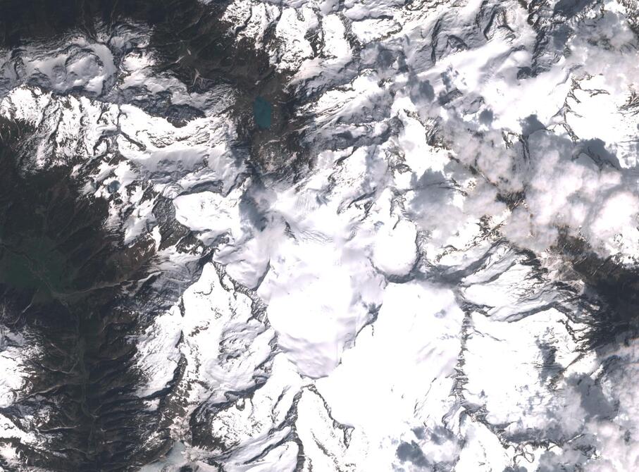 Aerial view of Rhone Glacier