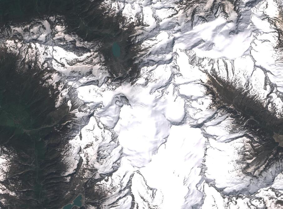Aerial view of Rhone Glacier