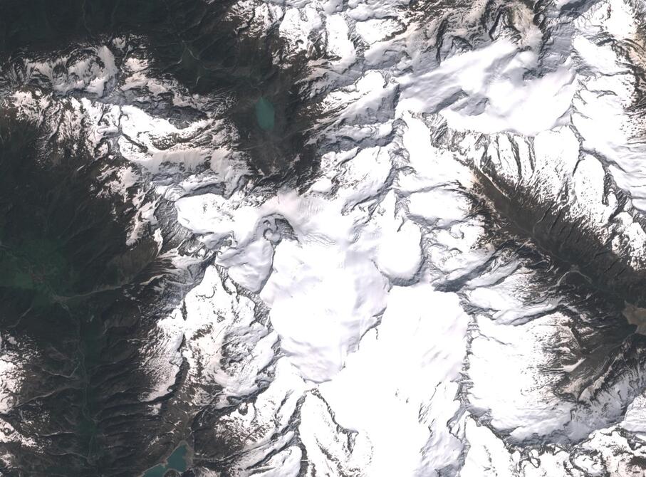 Aerial view of Rhone Glacier