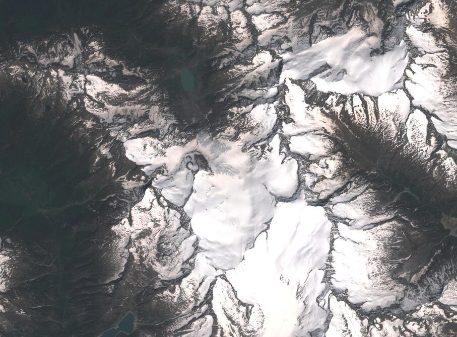 Aerial view of Rhone Glacier
