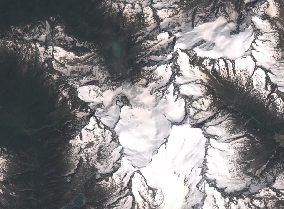 Aerial view of Rhone Glacier