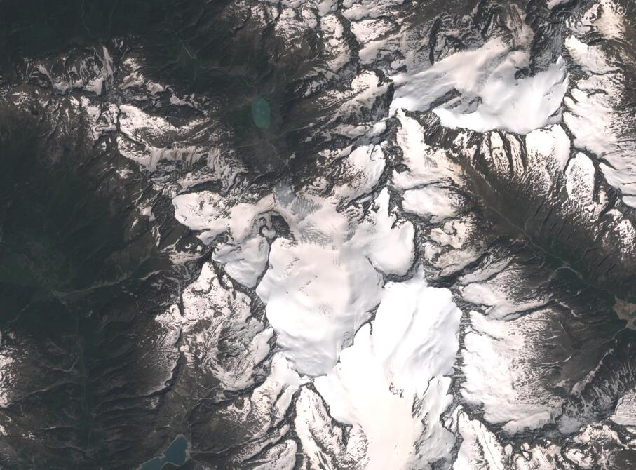 Aerial view of Rhone Glacier