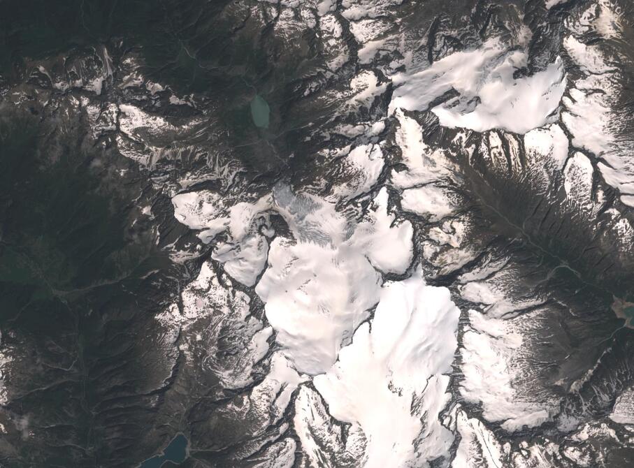 Aerial view of Rhone Glacier