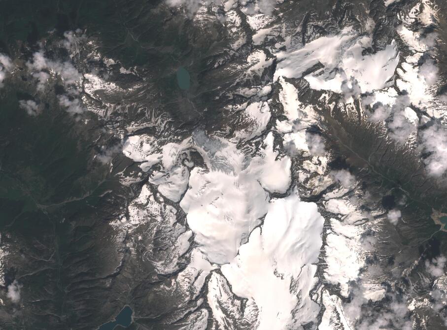 Aerial view of Rhone Glacier