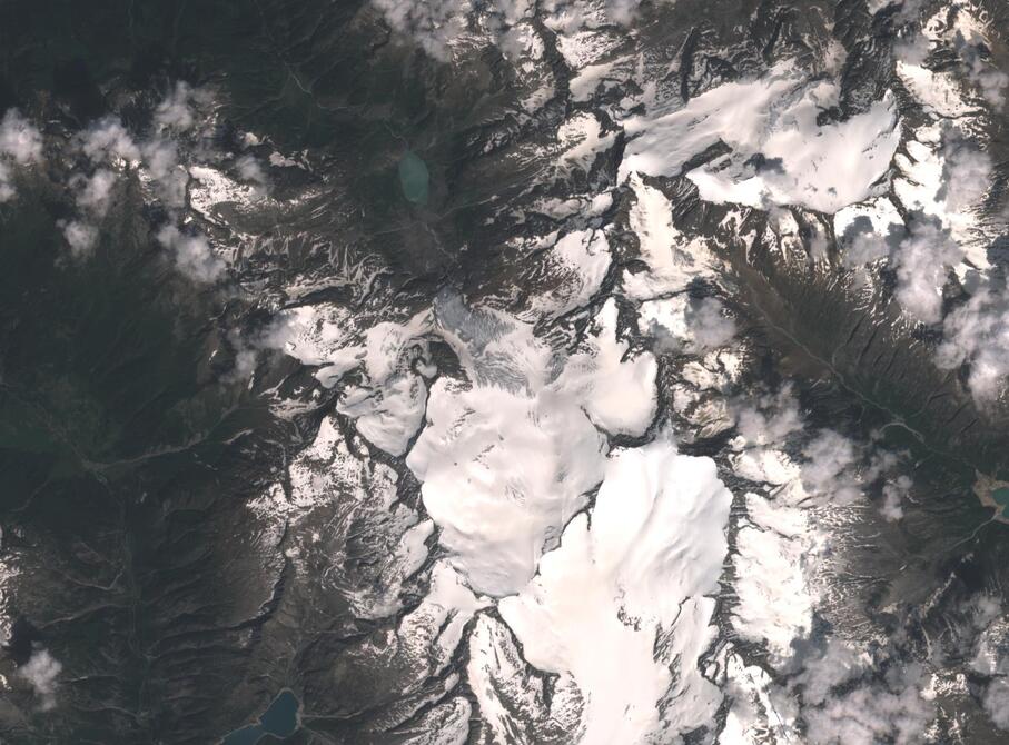 Aerial view of Rhone Glacier