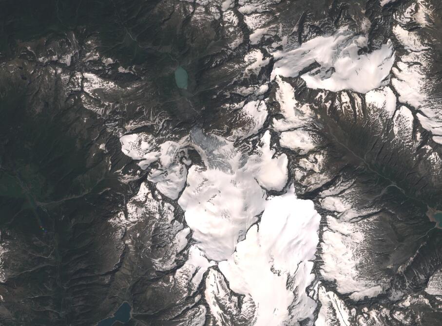 Aerial view of Rhone Glacier