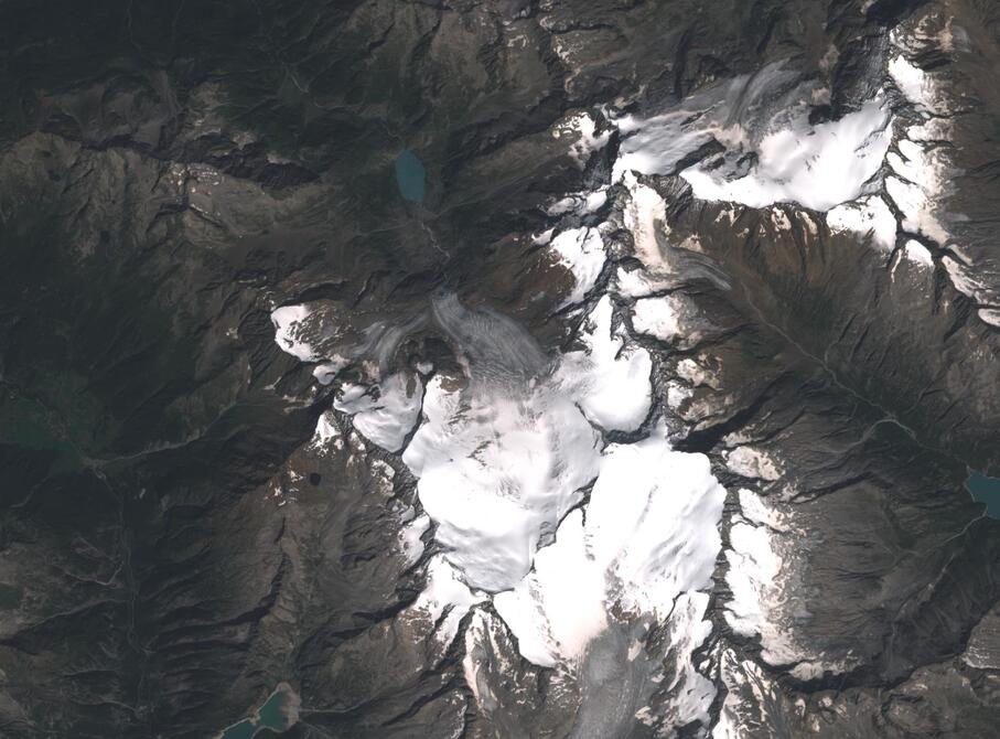 Aerial view of Rhone Glacier