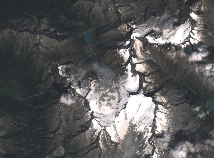 Aerial view of Rhone Glacier