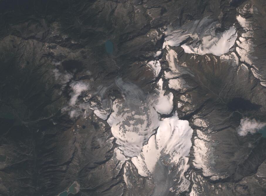 Aerial view of Rhone Glacier