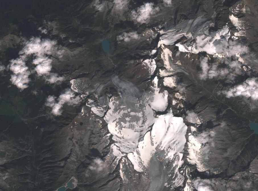 Aerial view of Rhone Glacier