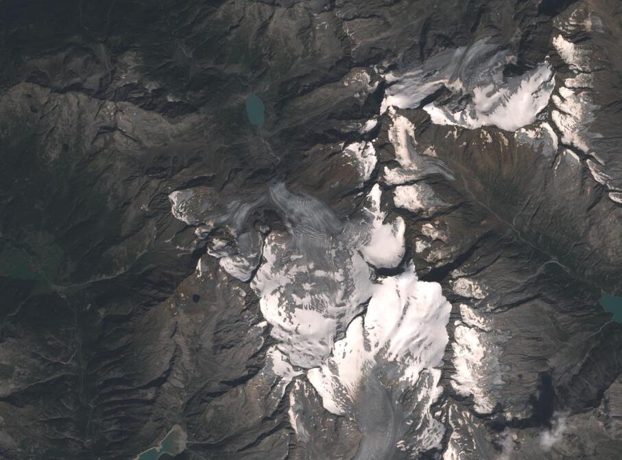 Aerial view of Rhone Glacier