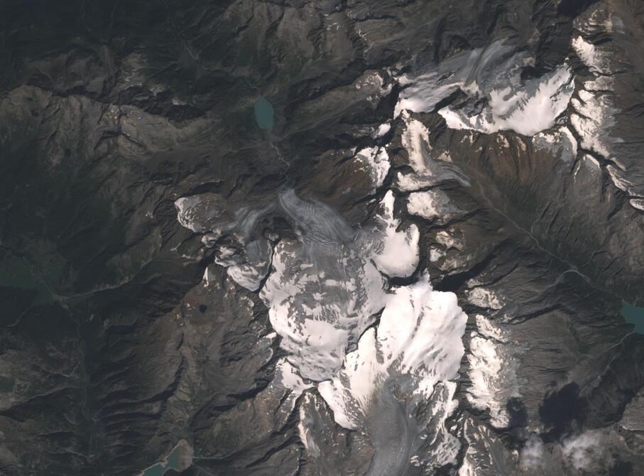 Aerial view of Rhone Glacier