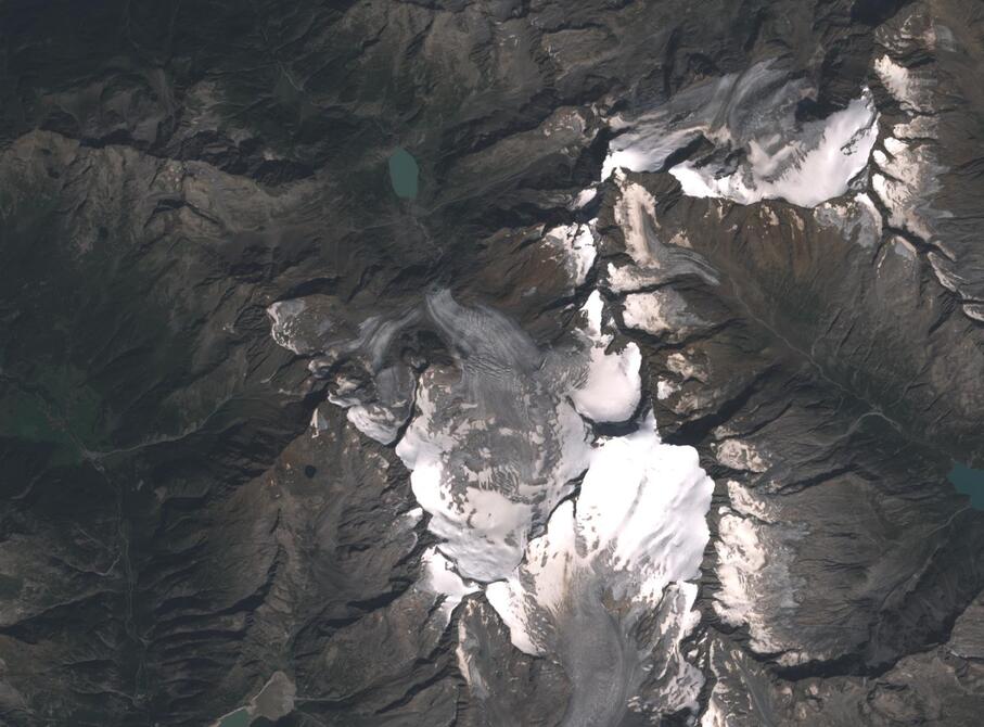 Aerial view of Rhone Glacier