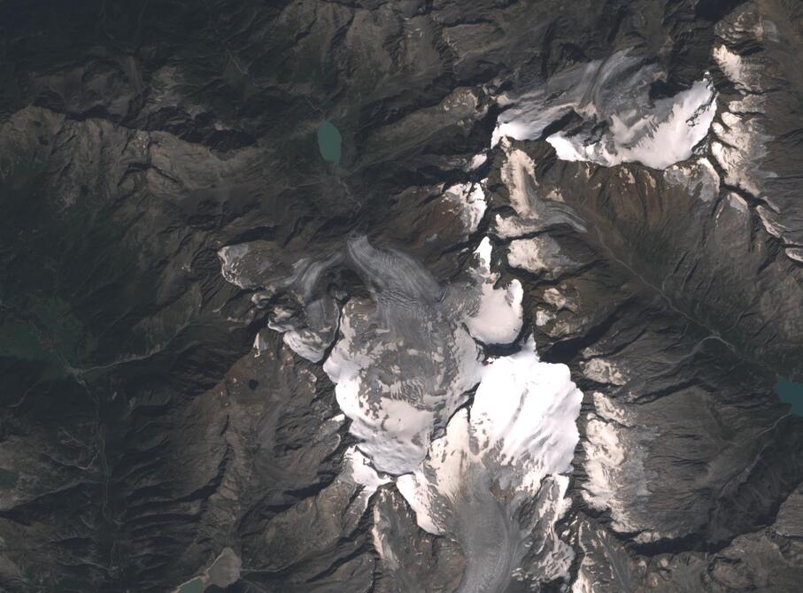 Aerial view of Rhone Glacier
