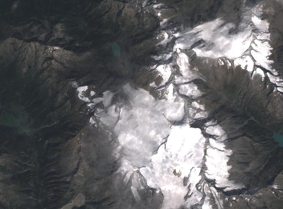 Aerial view of Rhone Glacier