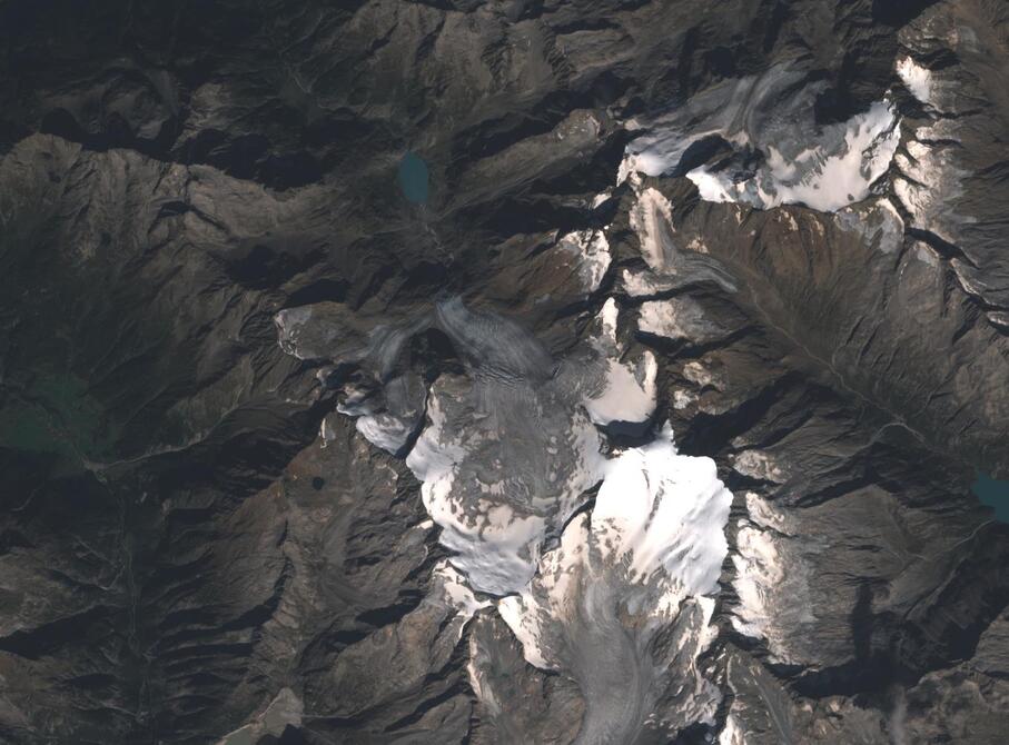 Aerial view of Rhone Glacier