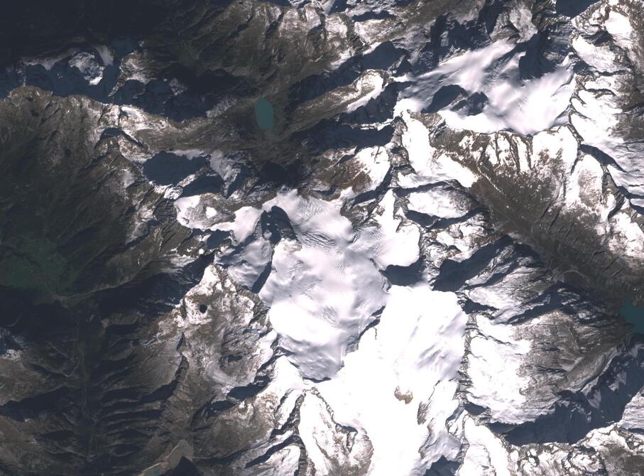 Aerial view of Rhone Glacier