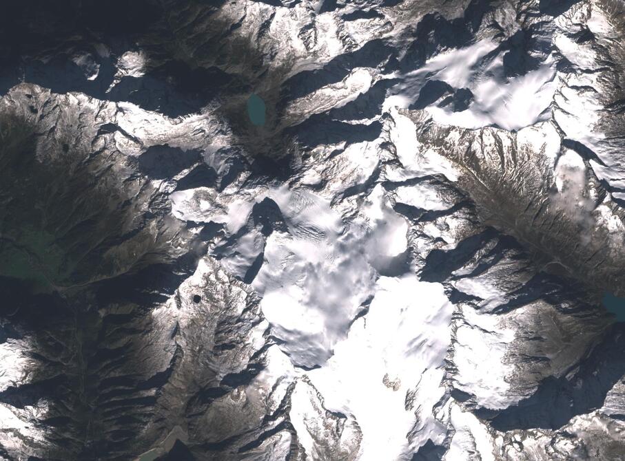 Aerial view of Rhone Glacier