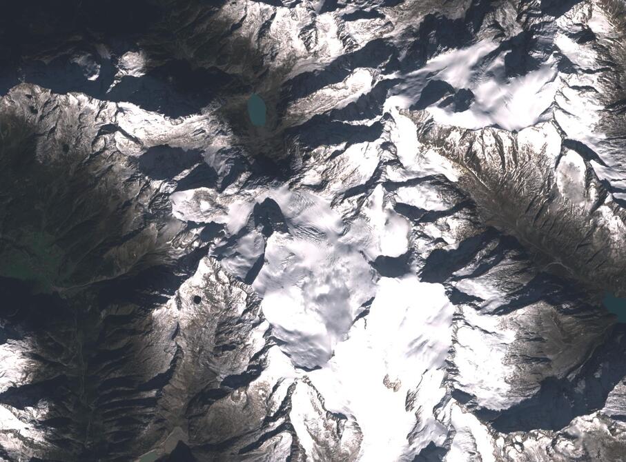 Aerial view of Rhone Glacier