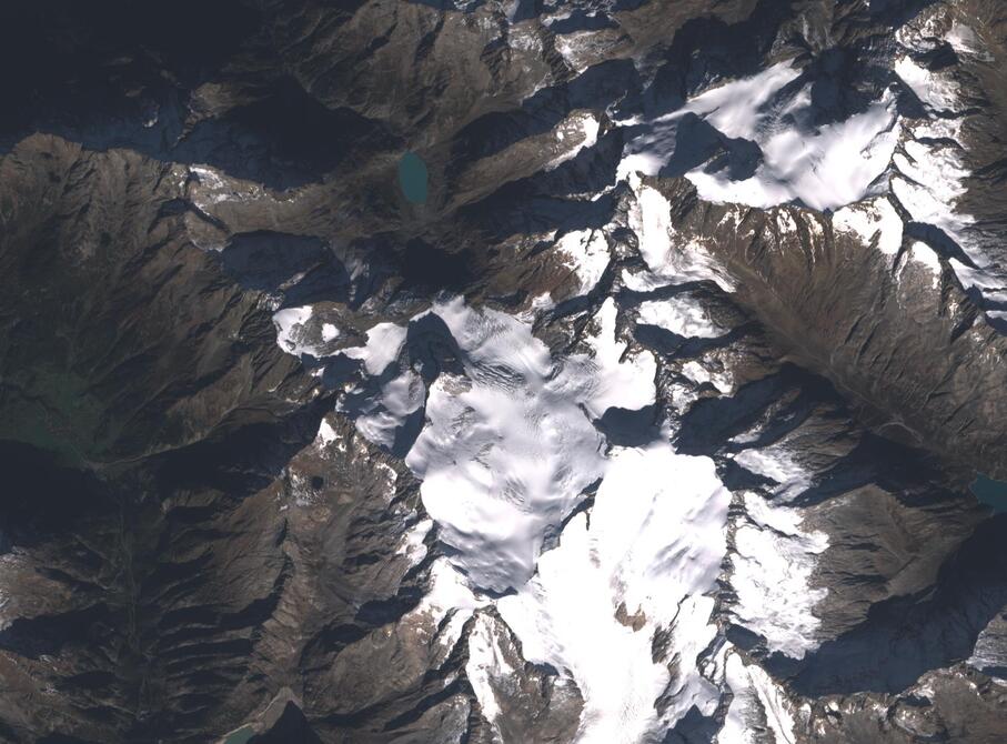 Aerial view of Rhone Glacier