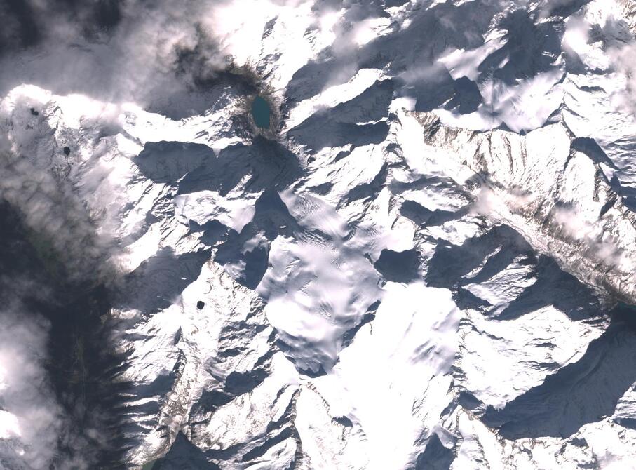 Aerial view of Rhone Glacier