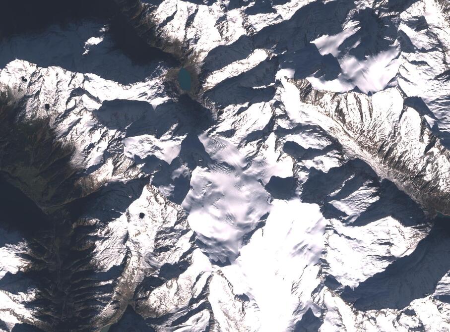 Aerial view of Rhone Glacier