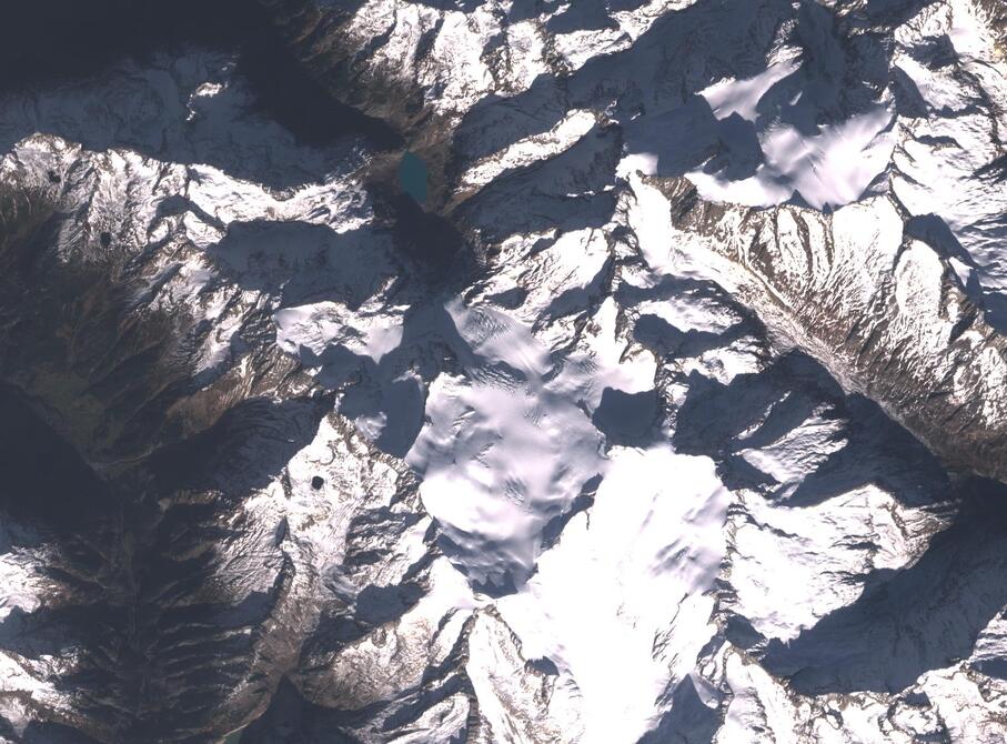 Aerial view of Rhone Glacier
