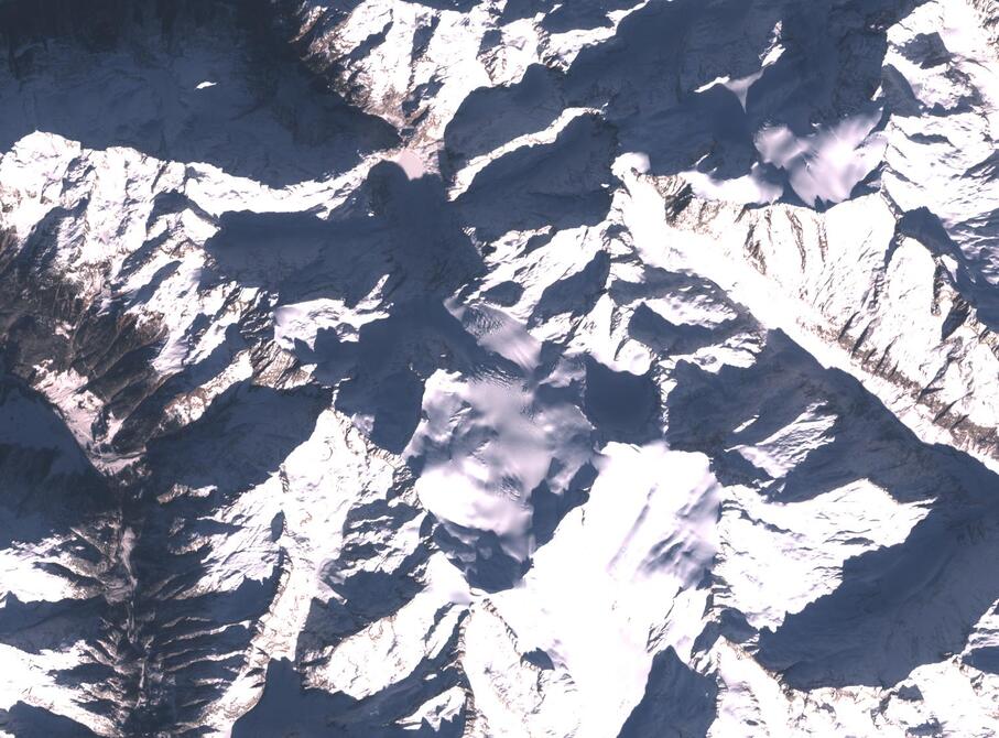Aerial view of Rhone Glacier