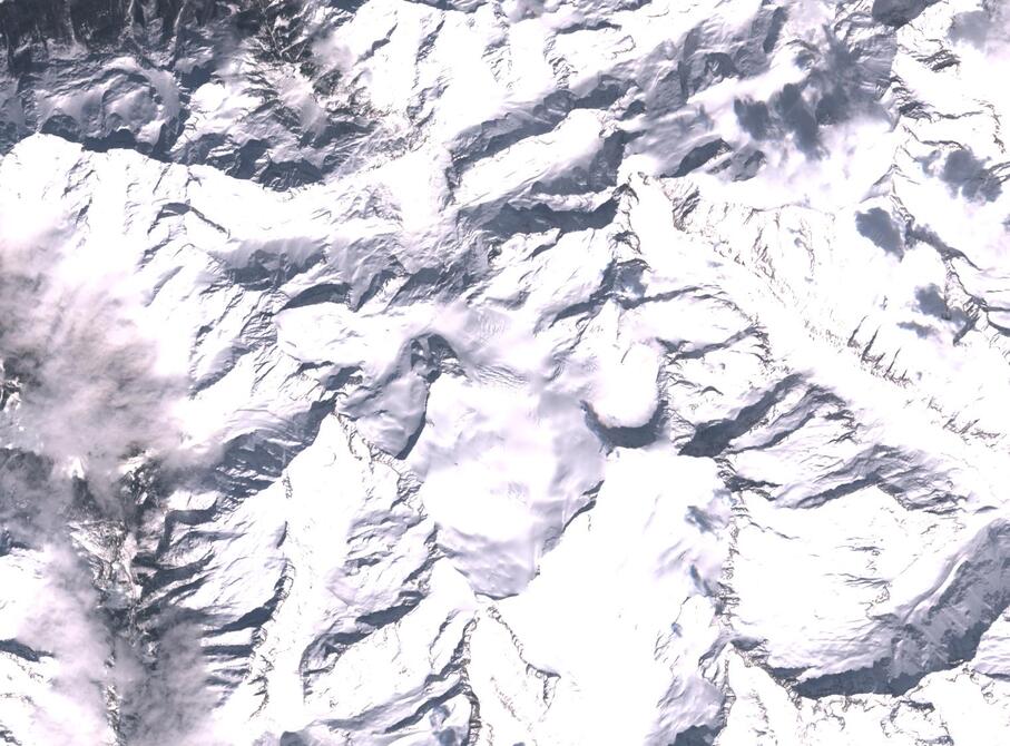 Aerial view of Rhone Glacier