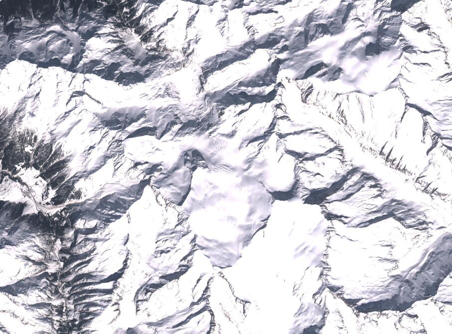 Aerial view of Rhone Glacier