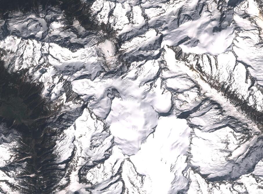 Aerial view of Rhone Glacier