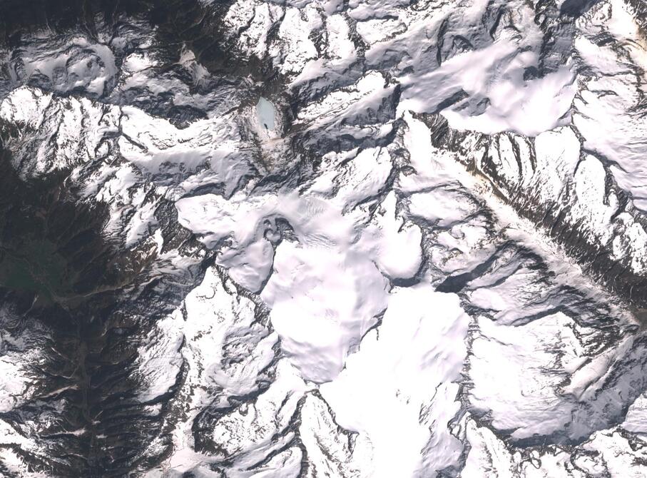 Aerial view of Rhone Glacier