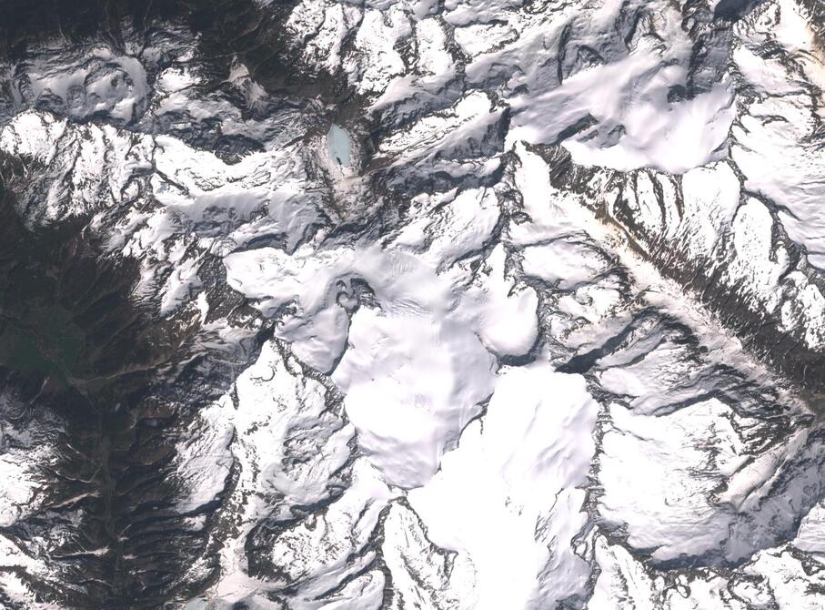 Aerial view of Rhone Glacier