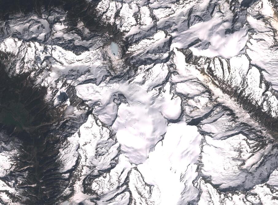 Aerial view of Rhone Glacier