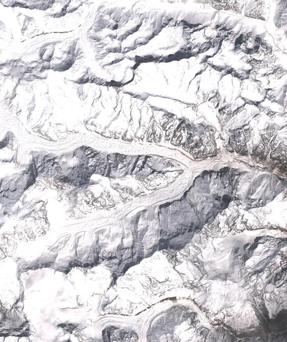 Aerial view of Satopanth Glacier