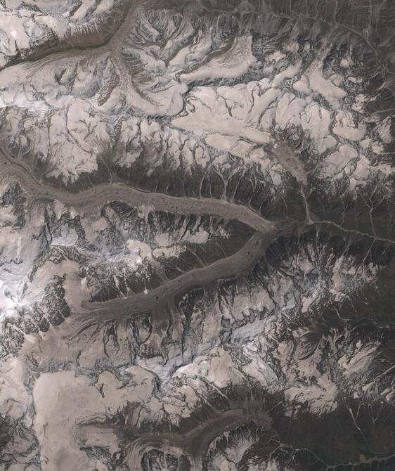 Aerial view of Satopanth Glacier