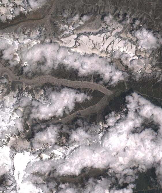 Aerial view of Satopanth Glacier